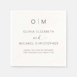 Modern minimalistisk Elegant bröllop Pappersservett