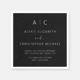 Modern minimalistisk Elegant bröllop Pappersservett