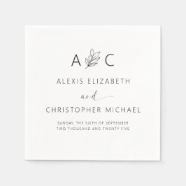 Modern minimalistisk Elegant bröllop Pappersservett