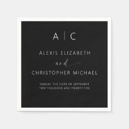 Modern minimalistisk Elegant bröllop Pappersservett