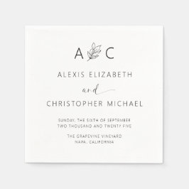 Modern minimalistisk Elegant bröllop Pappersservett