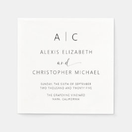 Modern minimalistisk Elegant bröllop Pappersservett