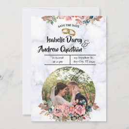 Modern minimalistisk Elegant bröllop Spara Datumet