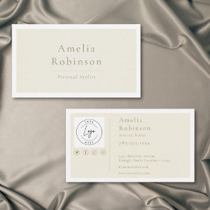 Modern Minimalistisk Elegant Elfenbensfärgad Profe Visitkort