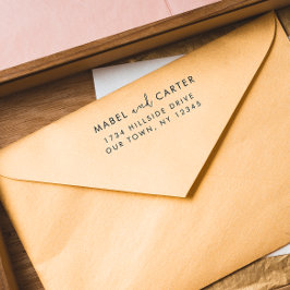 Modern minimalistisk Elegant Enkel Bröllop par Självfärgande Stämpel