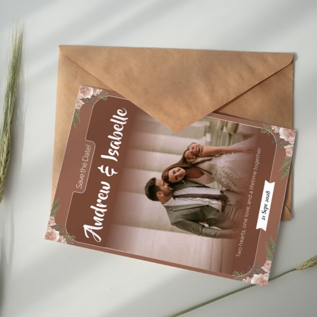 Modern minimalistisk Elegant enkel Bröllop Spara Datumet (Skapare uppladdad)