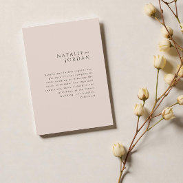 Modern minimalistisk elegant enkel champagnebröllo inbjudningar