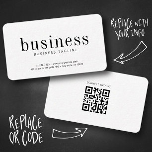 Modern Minimalistisk Elegant - enkel Chic Scan QR- Visitkort