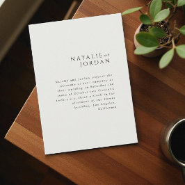 Modern minimalistisk elegant enkel elfenbensvit vi inbjudningar