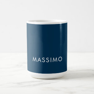 Modern minimalistisk elegant enkel preussisk blå n kaffemugg