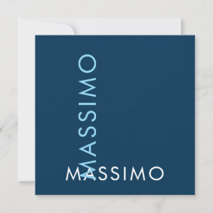 Modern minimalistisk elegant enkel preussisk blå n kort