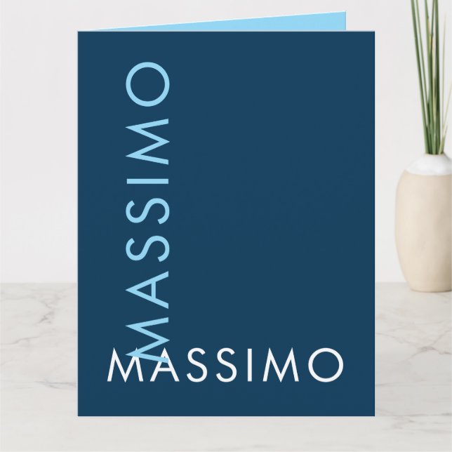 Modern minimalistisk elegant enkel preussisk blå n kort (Framsida)