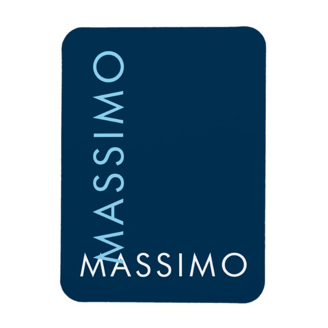 Modern minimalistisk elegant enkel preussisk blå n magnet (Vertikal)