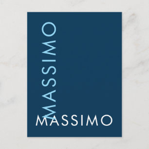 Modern minimalistisk elegant enkel preussisk blå n vykort