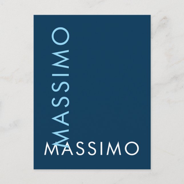 Modern minimalistisk elegant enkel preussisk blå n vykort (Framsida)