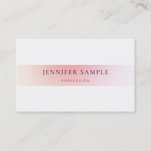Modern Minimalistisk Elegant Enkel Rosa Profession Visitkort (Framsida)