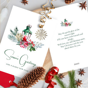 Modern minimalistisk Elegant Foliage God jul Julkort