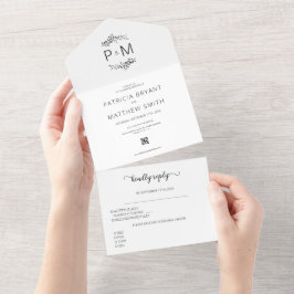 Modern minimalistisk Elegant - Foliage QR-kod Bröl