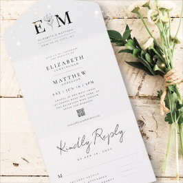 Modern minimalistisk Elegant - Foliage QR-kod Bröl