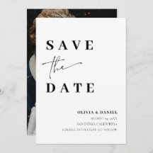 Modern minimalistisk Elegant Foto Spara datumkort