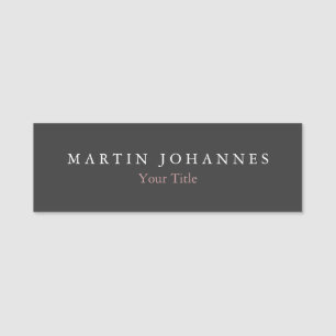 Modern minimalistisk Elegant-Grått Namnbricka