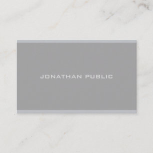 Modern minimalistisk Elegant Grått Plain Professio Visitkort