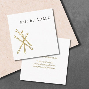 Modern minimalistisk Elegant - hårslista Fyrkantigt Visitkort