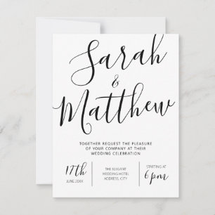 Modern minimalistisk Elegant-kalligrafi Inbjudningar