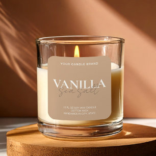 Modern minimalistisk elegant ljusetikett fyrkantigt klistermärke