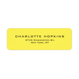 Modern minimalistisk elegant med enkel Gult Returadress Etikett