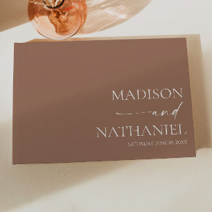 Modern Minimalistisk Elegant Mocha Mousse Bröllop Gästböcker