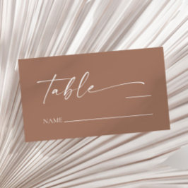 Modern Minimalistisk Elegant Mocha Mousse Bröllop Placeringskort