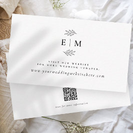 Modern Minimalistisk Elegant Monogram Bröllop webb Tilläggskort