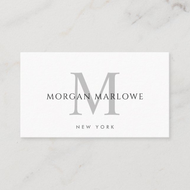 Modern Minimalistisk Elegant Monogram-Professionel Visitkort (Framsida)