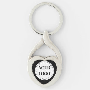 Modern, minimalistisk, Elegant och Anpassade Twisted Heart Silverfärgad Nyckelring
