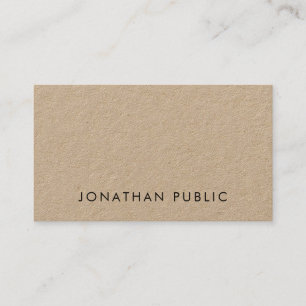Modern minimalistisk Elegant Plain Real Kraft Luxu Visitkort