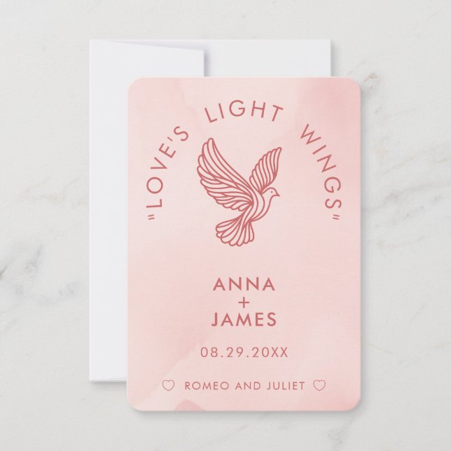 Modern minimalistisk Elegant Romeo och Juliet Bröl Tack Kort (Framsida)