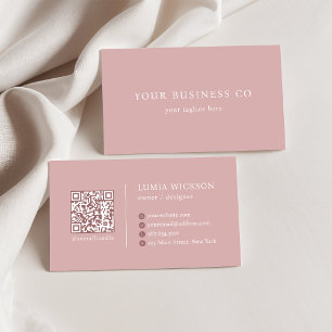 Modern minimalistisk elegant ros QR-kod Visitkort