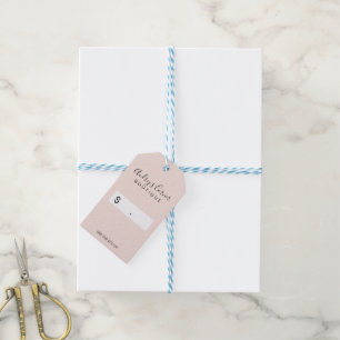 Modern minimalistisk elegant rosa detaljhandel presentetikett
