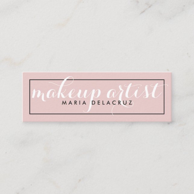 Modern minimalistisk elegant  rosa giftig makeup mini visitkort (Framsida)