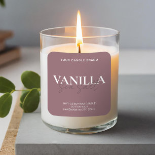 Modern minimalistisk elegant stearinljus-etikett fyrkantigt klistermärke