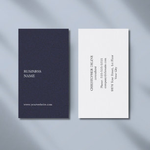 Modern Minimalistisk Elegant Texturerad Blå Konsul Visitkort