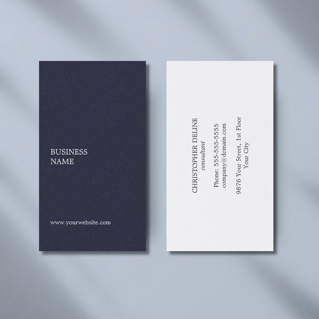 Modern Minimalistisk Elegant Texturerad Blå Konsul Visitkort (Skapare uppladdad)