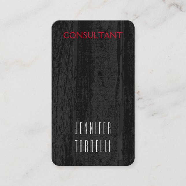 Modern minimalistisk Elegant-träbakgrund i Grått Visitkort (Framsida)