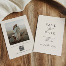 Modern Minimalistisk Elfenbensvit QR-kod Foto Bröl