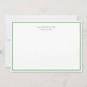Modern minimalistisk Emerald Grönt Single Gräns Anteckningskort