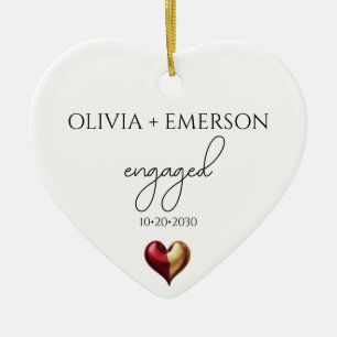 Modern minimalistisk engagerad julgransprydnad keramik