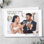 Modern, minimalistisk, enkel bästa Bröllop-dag någ Tack Kort<br><div class="desc">Modern,  minimalistisk,  enkel bästa dag någonsin i Bröllop - tack vare ditt kort - Bride och Groom Photo</div>