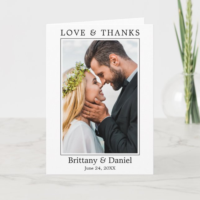 Modern, minimalistisk, enkel Bröllop Kärlek tack,  Tack Kort (Framsida)
