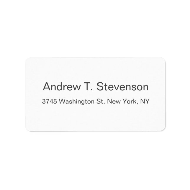 Modern minimalistisk enkel Elegant Adressetikett (Framsidan)